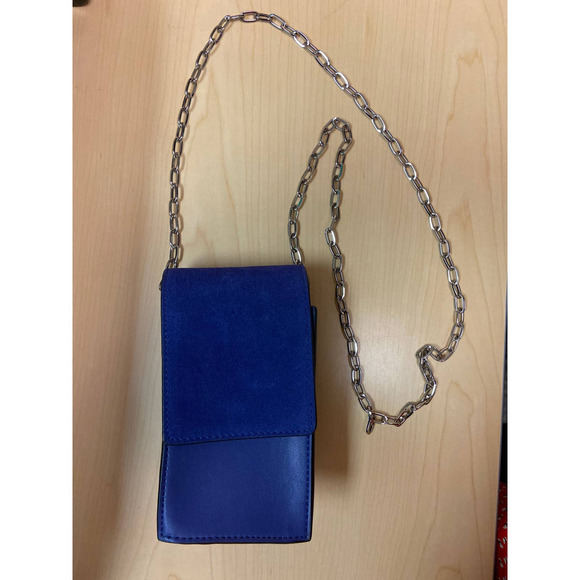 FRENCH CONNECTION Suede Leather Crossbody w/ Chain - Picture 1 of 5